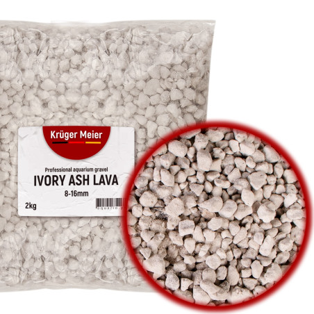 Żwirek akwariowy Kruger Meier Ivory Ash Lava 8-16 mm 2 kg