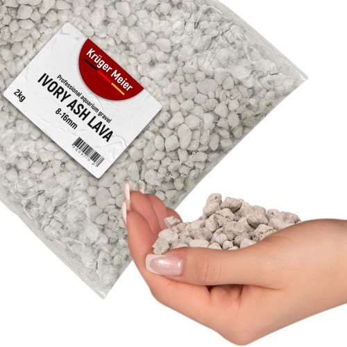 Żwirek akwariowy Kruger Meier Ivory Ash Lava 8-16 mm 2 kg