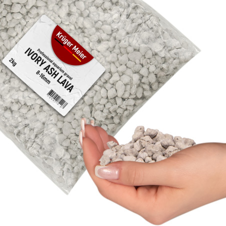 Żwirek akwariowy Kruger Meier Ivory Ash Lava 8-16 mm 2 kg