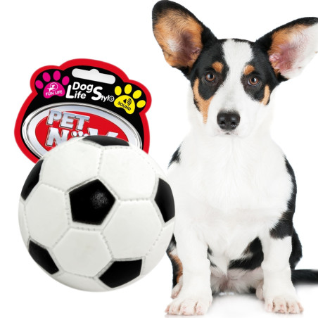 Pet Nova zabawka gumowa - piłka futbolowa 7cm - Wytrzymała, idealna do aportu