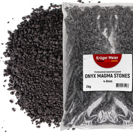 Żwirek akwariowy Kruger Meier Onyx Magma Stones 4-8 mm czarny 2 kg