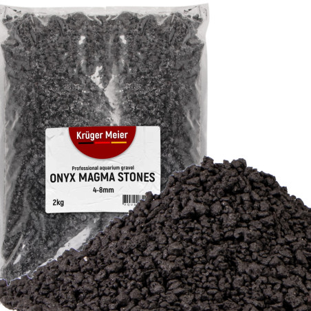 Żwirek akwariowy Kruger Meier Onyx Magma Stones 4-8 mm czarny 2 kg
