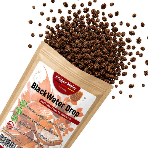 Szyszki olchy czarnej Kruger Meier BlackWater Drop 10 g, 50 szt. – naturalne obniżenie pH