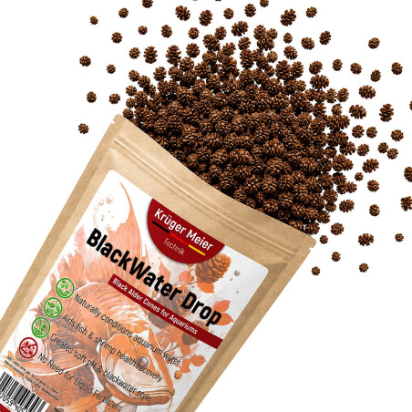 Szyszki olchy czarnej Kruger Meier BlackWater Drop 10 g, 50 szt. – naturalne obniżenie pH