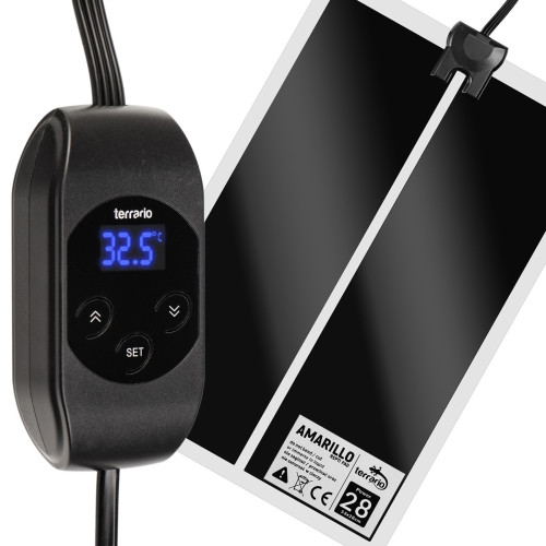 Terrario Amarillo 28W mata grzewcza z termostatem LCD - Idealna do terrarium