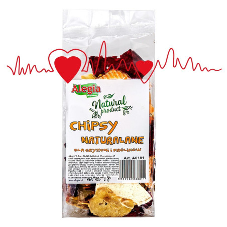 Karma dla gryzoni Alegia Chipsy Naturalne 90 g mieszanka warzyw i owoców