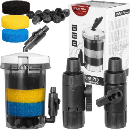 Kruger Meier FlowPure Pro 2700 - prefiltr kubełkowy zewnętrzny 16/22 | Krystaliczna woda do akwarium