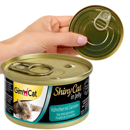 GimCat ShinyCat in Jelly 70g kurczak i krewetki - ulubiony przysmak kota