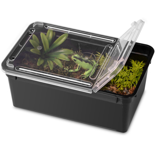 Terrarium plastikowe Terrario Reptiland Black 19×12×7,5 cm czarne