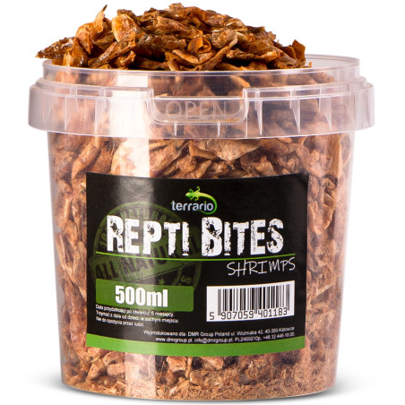 Pokarm suszony Terrario Repti Bites Shrimps 500 ml - suszone krewetki dla gadów