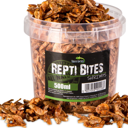 Pokarm suszony Terrario Repti Bites Shrimps 500 ml - suszone krewetki dla gadów