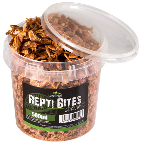 Pokarm suszony Terrario Repti Bites Shrimps 500 ml - suszone krewetki dla gadów