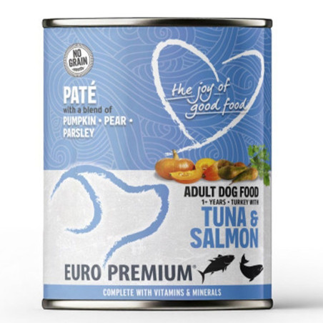 Euro Premium Pate Adult With Tuna & Salmon 400g - Smakowita, bogata w białko, idealna dla wybrednych psów
