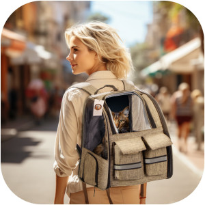 Furrever Friends Cattic Khaki - plecak transporter dla kota i psa