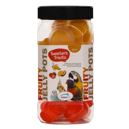 HappyPet Tweeter's Treats Fruity Jelly Pots 27 sztuk - mix smaków | Smakowite przysmaki dla ptaków