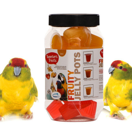 HappyPet Tweeter's Treats Fruity Jelly Pots 27 sztuk - mix smaków | Smakowite przysmaki dla ptaków