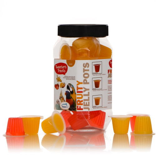 HappyPet Tweeter's Treats Fruity Jelly Pots 27 sztuk - mix smaków | Smakowite przysmaki dla ptaków