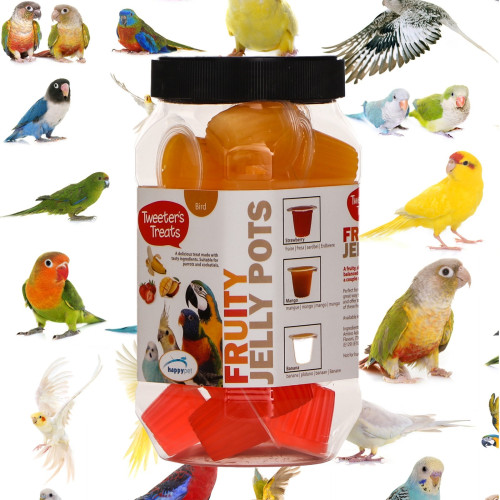 HappyPet Tweeter's Treats Fruity Jelly Pots 27 sztuk - mix smaków | Smakowite przysmaki dla ptaków