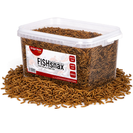Karma dla karpi koi Kruger Meier FISHsnax Mealworms 5000 ml – suszone larwy mącznika