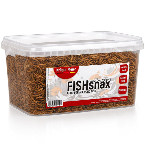 Karma dla karpi koi Kruger Meier FISHsnax Mealworms 5000 ml – suszone larwy mącznika