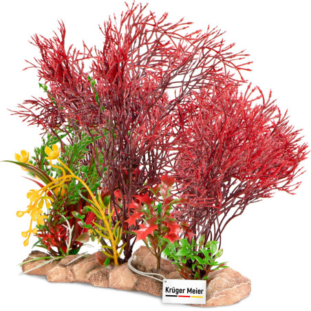 Kruger Meier Plant Garden 21x8x20 cm - Realistyczna dekoracja do akwarium, szybka wysyłka