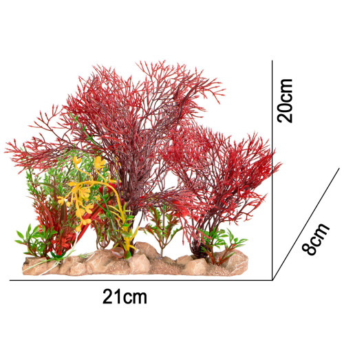 Kruger Meier Plant Garden 21x8x20 cm - Realistyczna dekoracja do akwarium, szybka wysyłka