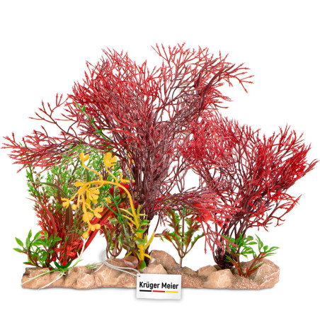 Kruger Meier Plant Garden 21x8x20 cm - Realistyczna dekoracja do akwarium, szybka wysyłka