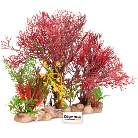 Kruger Meier Plant Garden 21x8x20 cm - Realistyczna dekoracja do akwarium, szybka wysyłka