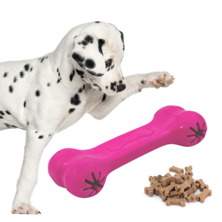 Pet Nova kość na przysmaki aromat wołowiny różowa 11cm - Idealna do zabawy i żucia