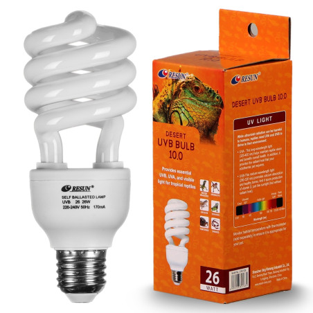 Resun Desert UVB Bulb 10.0 26W - Idealna dla gadów, zdrowe kości i aktywność