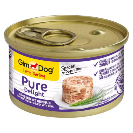 Gimdog Pure Delight 85g kurczak i tuńczyk w galarecie - Smaczna i lekkostrawna dla małych psów