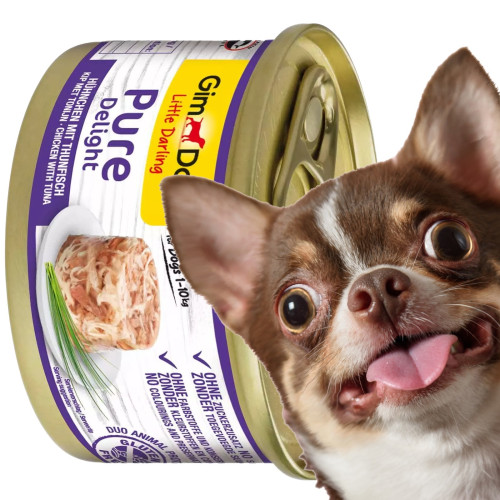 Gimdog Pure Delight 85g kurczak i tuńczyk w galarecie - Smaczna i lekkostrawna dla małych psów