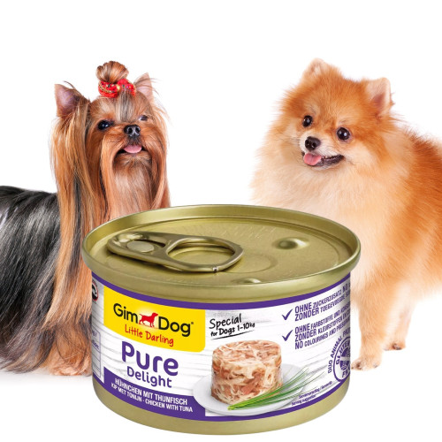 Gimdog Pure Delight 85g kurczak i tuńczyk w galarecie - Smaczna i lekkostrawna dla małych psów