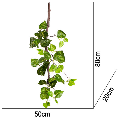 Terrario – Sztuczna Roślina do Terrarium – Wiszący Bluszcz 80 cm - Realistyczny wygląd