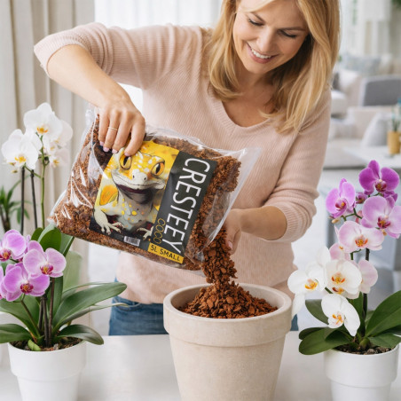 Podłoże kokosowe Aventerra CRESTEEY 5 l (small), zrębki kokosa do terrarium
