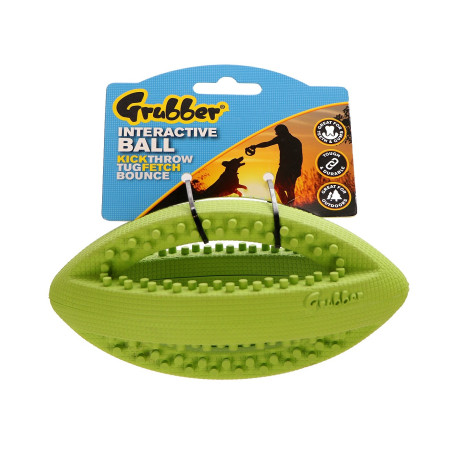 HappyPet Interactive Rugby Ball Mini - Wytrzymała gumowa piłka dla psa idealna do aportu