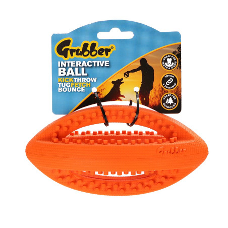 HappyPet Interactive Rugby Ball Mini - Wytrzymała gumowa piłka dla psa idealna do aportu