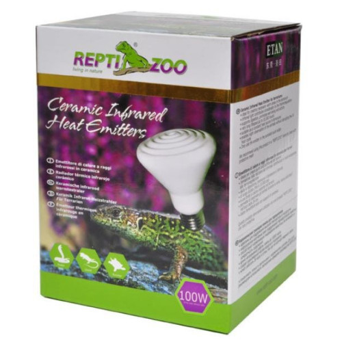 Repti-Zoo Ceramiczny emiter ciepła 75W - Beziskrowe ogrzewanie terrarium, stabilna temperatura