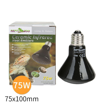 Repti-Zoo Ceramiczny emiter ciepła 75W - Beziskrowe ogrzewanie terrarium, stabilna temperatura