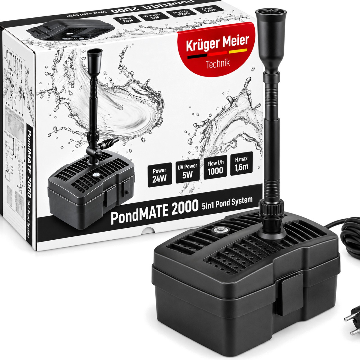 Kruger Meier PondMATE 2000 - 5w1 zintegrowana filtracja i fontanna