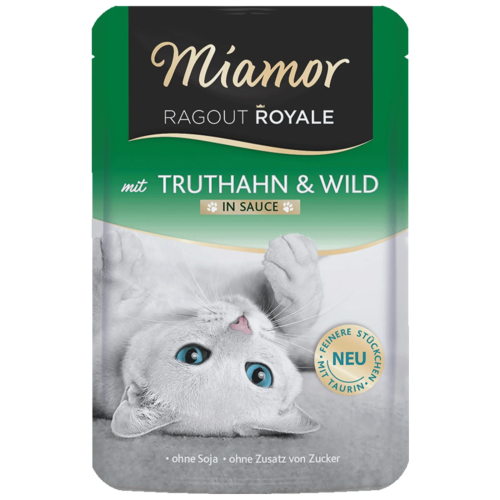 Miamor Royale mit Truthahn & wild - mokra karma indyk i dziczyzna w sosie 100g | Bogate białko, idealne dla wybrednych kotów