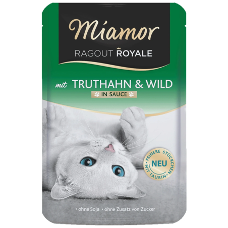 Miamor Royale mit Truthahn & wild - mokra karma indyk i dziczyzna w sosie 100g | Bogate białko, idealne dla wybrednych kotów