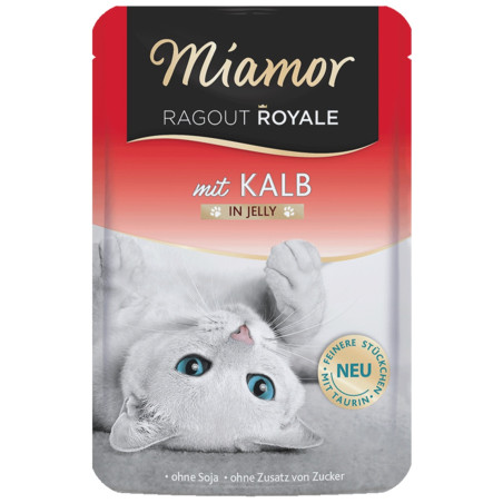 Miamor Royale mit Kalb - mokra karma cielęcina w galarecie 100g | Pełnowartościowy posiłek dla kota
