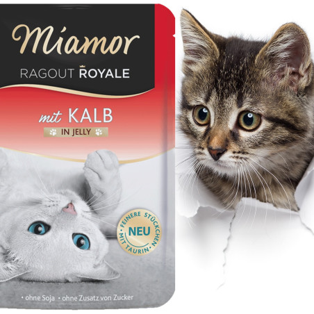 Miamor Royale mit Kalb - mokra karma cielęcina w galarecie 100g | Pełnowartościowy posiłek dla kota