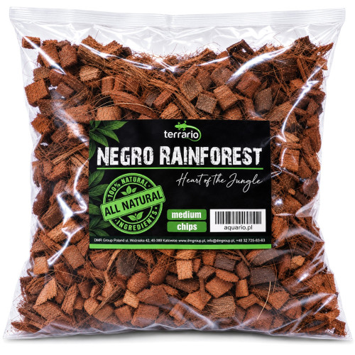 Terrario Negro Rainforest 15l - podłoże zrębki kokosa