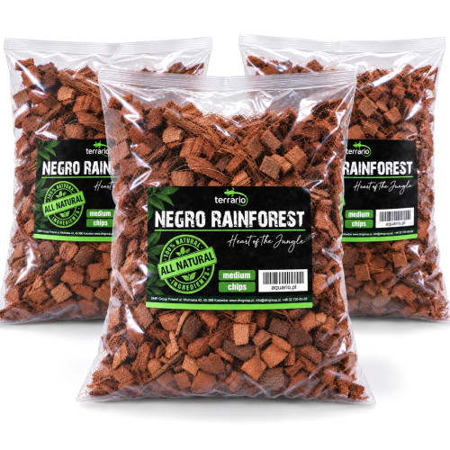 Terrario Negro Rainforest 15l - podłoże zrębki kokosa