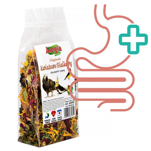 Alegia - przysmak kwiatowo mięsny dla papug 40g | Naturalna przekąska wspierająca zdrowie i pióra
