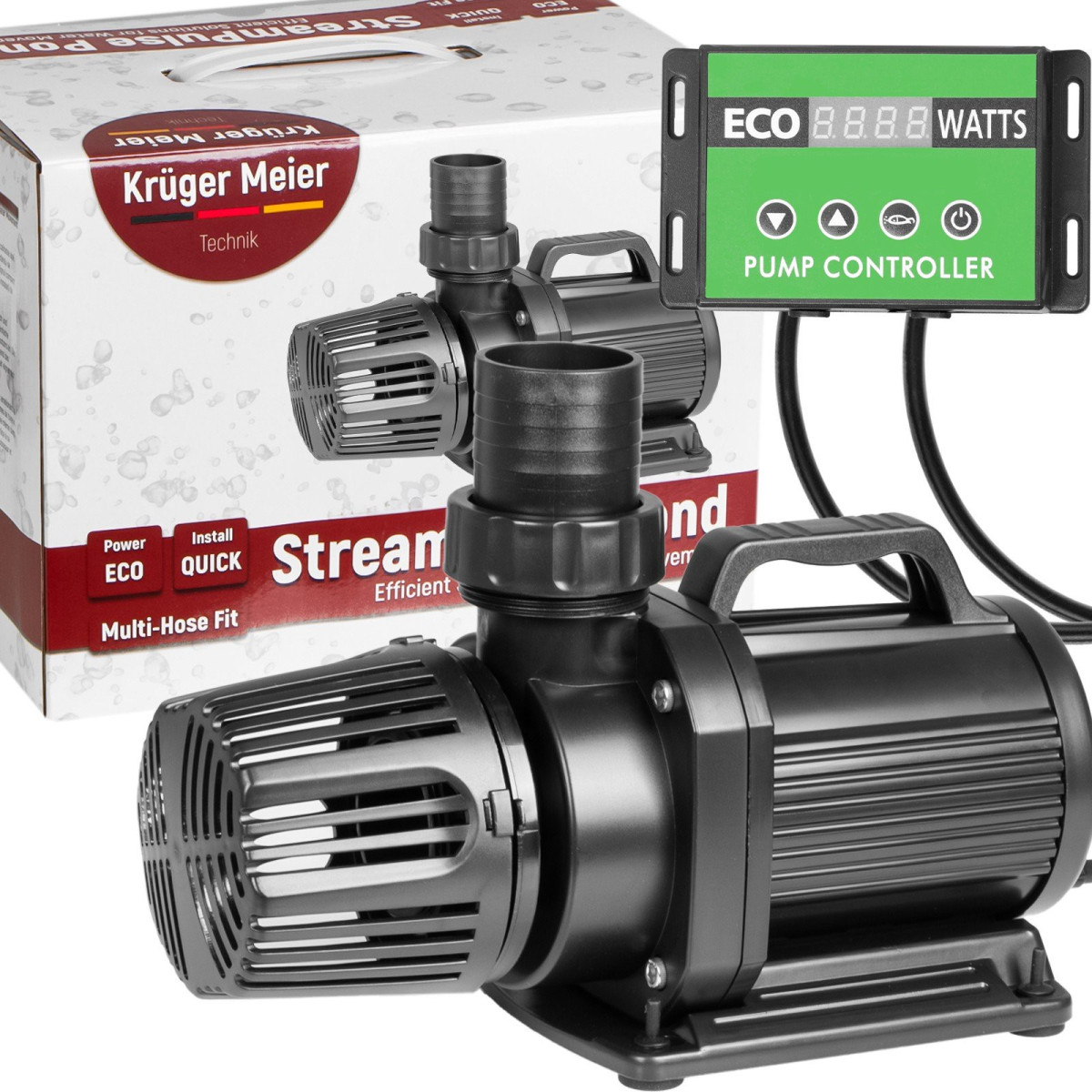 Kruger Meier StreamPulse Pond - pompa wody 20000l/h z kontrolerem Pompa z regulacją wydajności, której możesz zaufać.