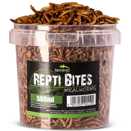 Terrario Repti Bites Mealworms 500ml - larwy mącznika suszone | Bogate w białko, idealne dla gadów