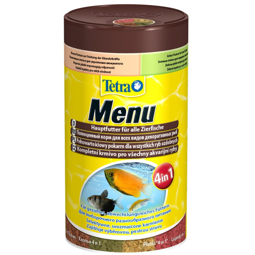 Tetra Menu 250ml - mix 4 pokarmów dla ryb | Zdrowe i kolorowe rybki